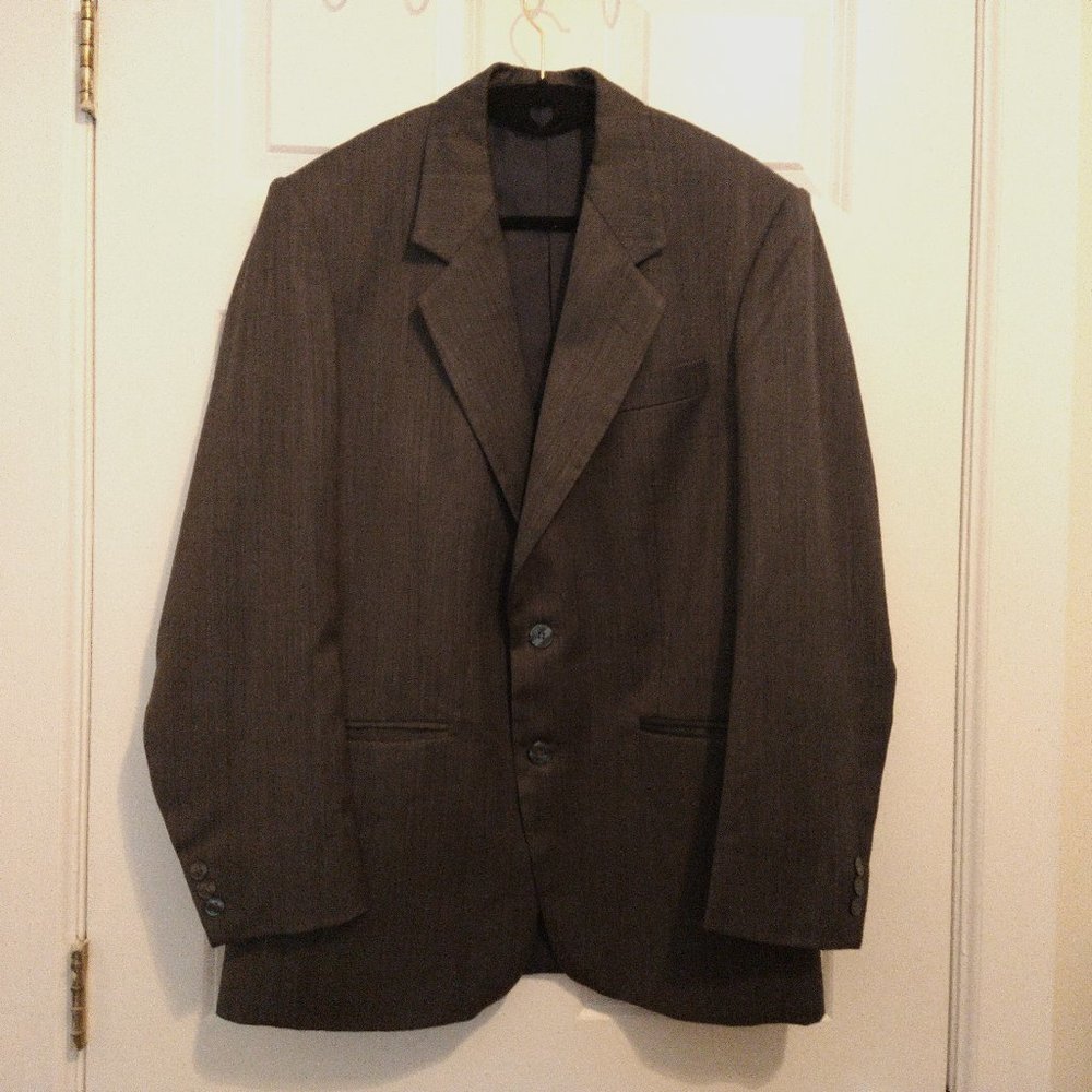 Vintage Stone Gray Men's Jacket/Blazer/Coat - Custom Made, 100% Wool, Retro Fit